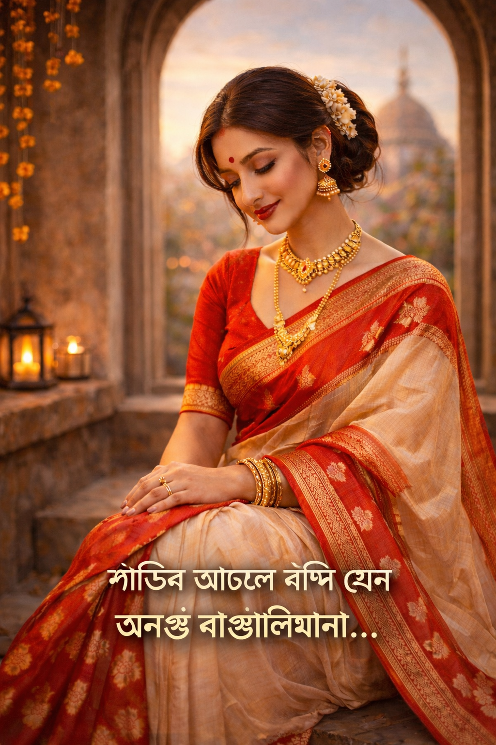 Aesthetic bengali captions for saree