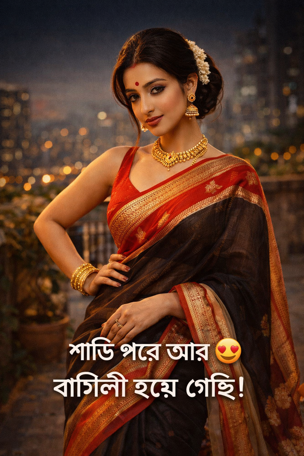 Attitude captions in bengali for saree picture