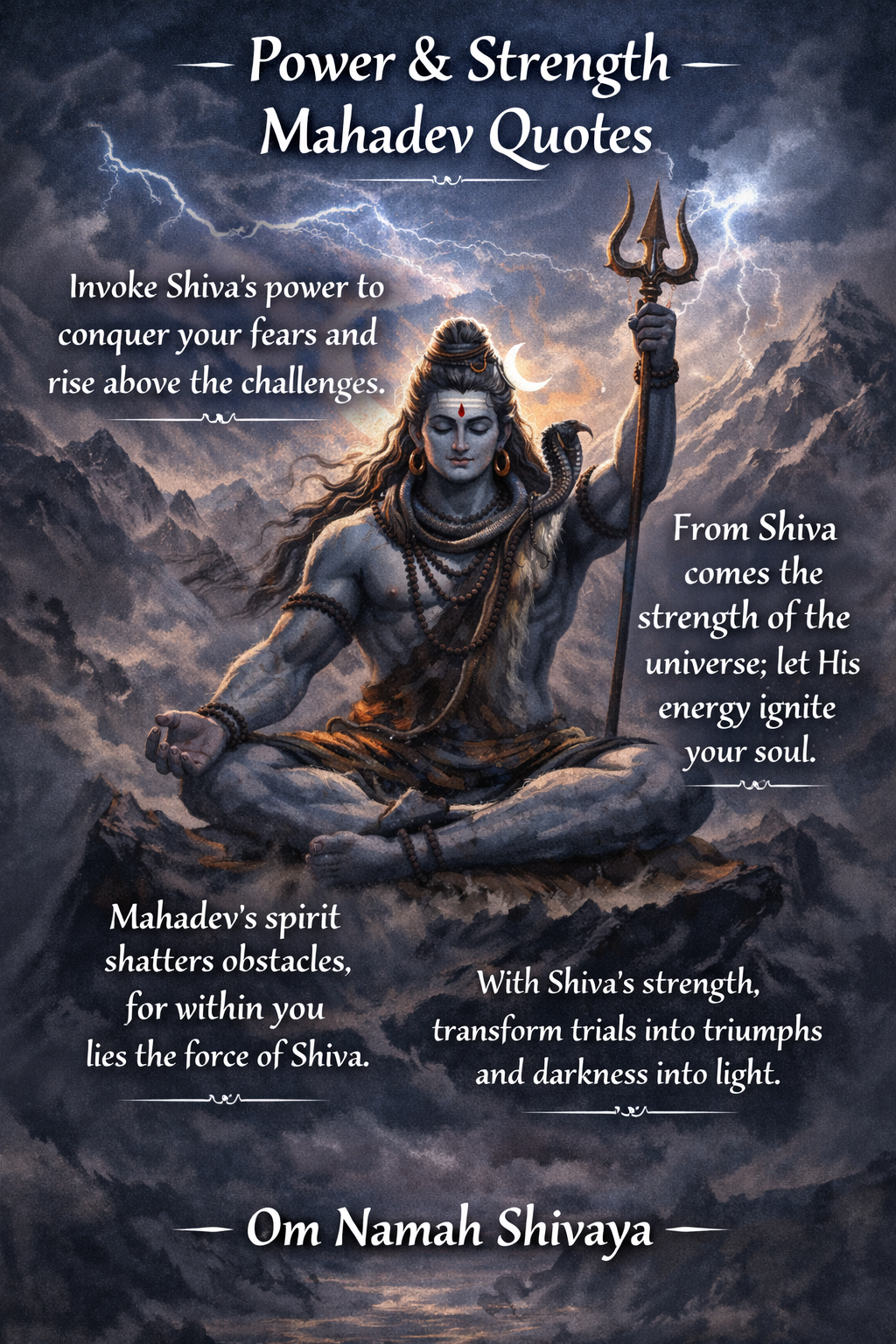 Power & Strength Mahadev Caption