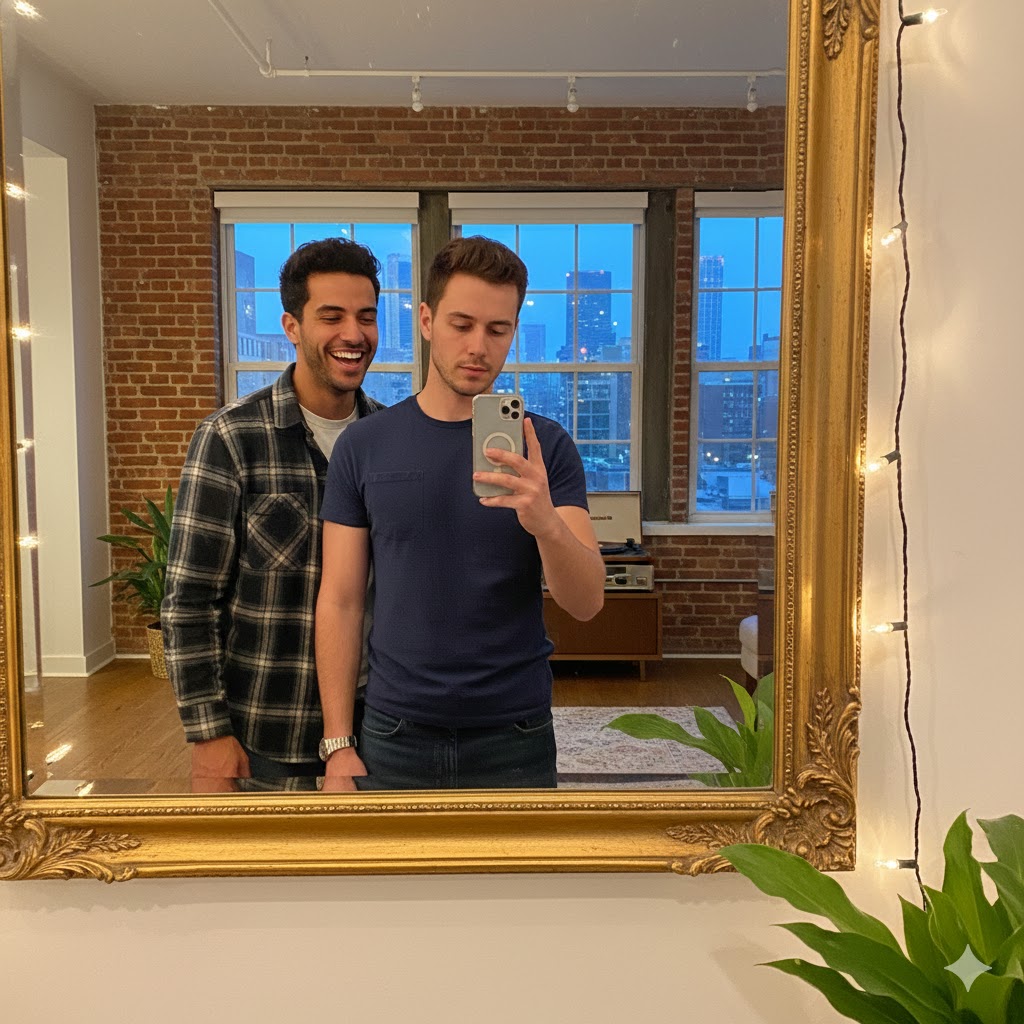 iPhone mirror selfie caption