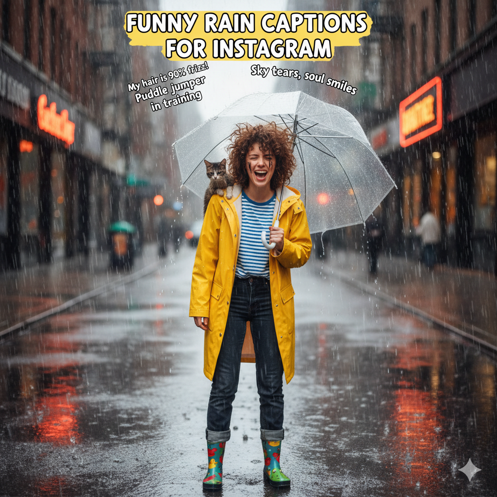 Funny Rain Captions for Instagram