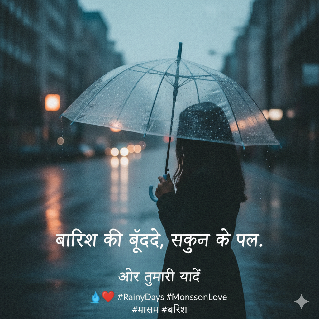 Rain Captions for Instagram in Hindi