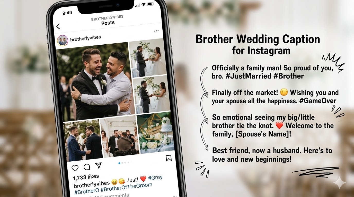 Brother Wedding Caption for Instagram