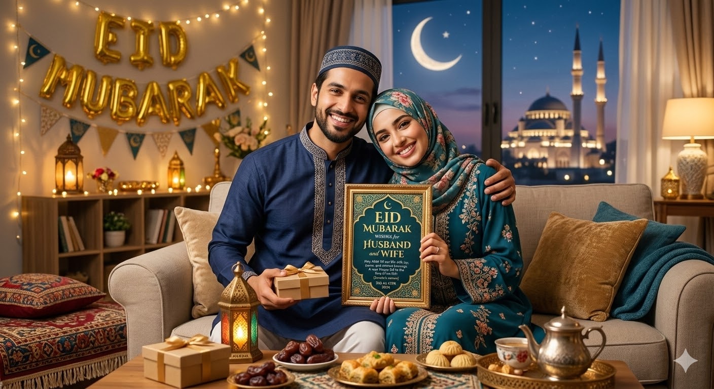 Eid Mubarak Wishes for Husband and Wife