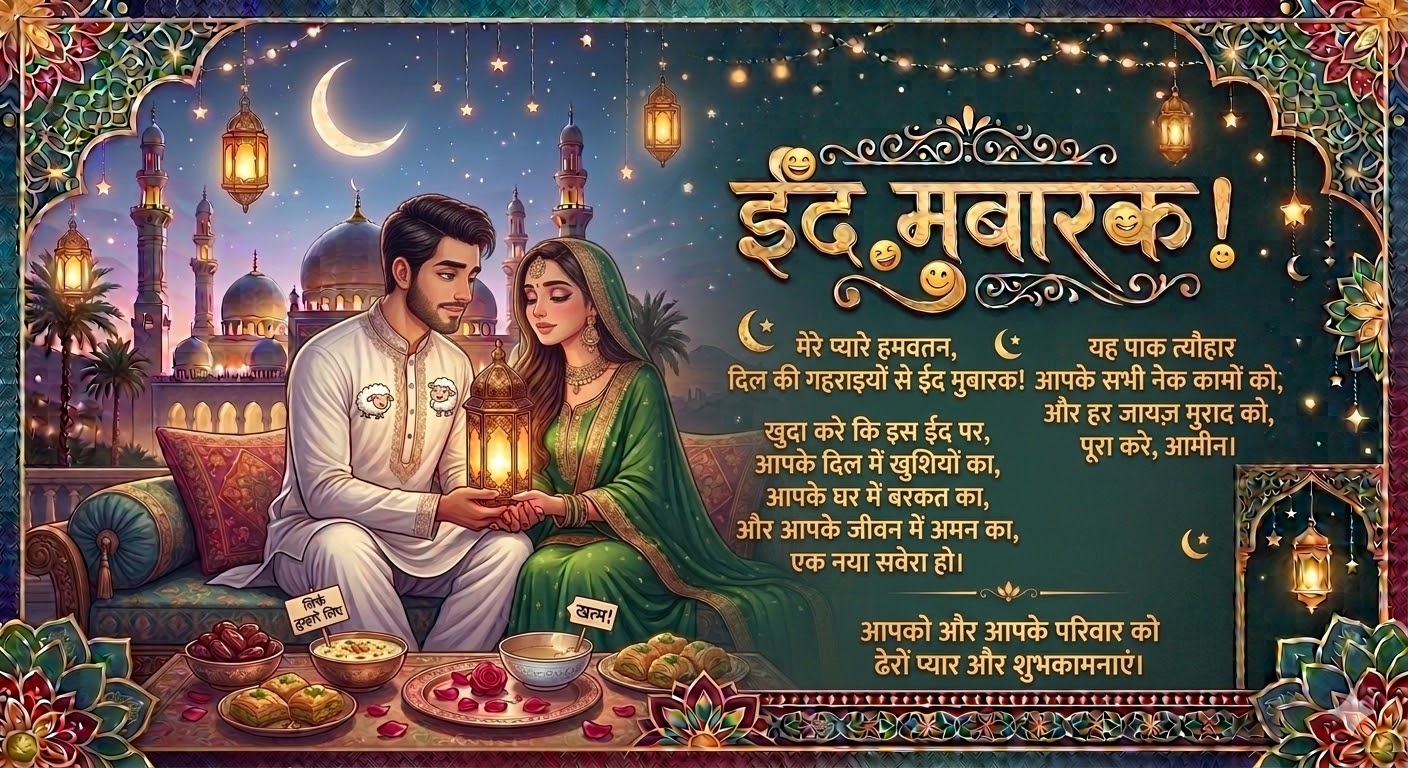 Eid Mubarak Wishes with Dua in Hindi