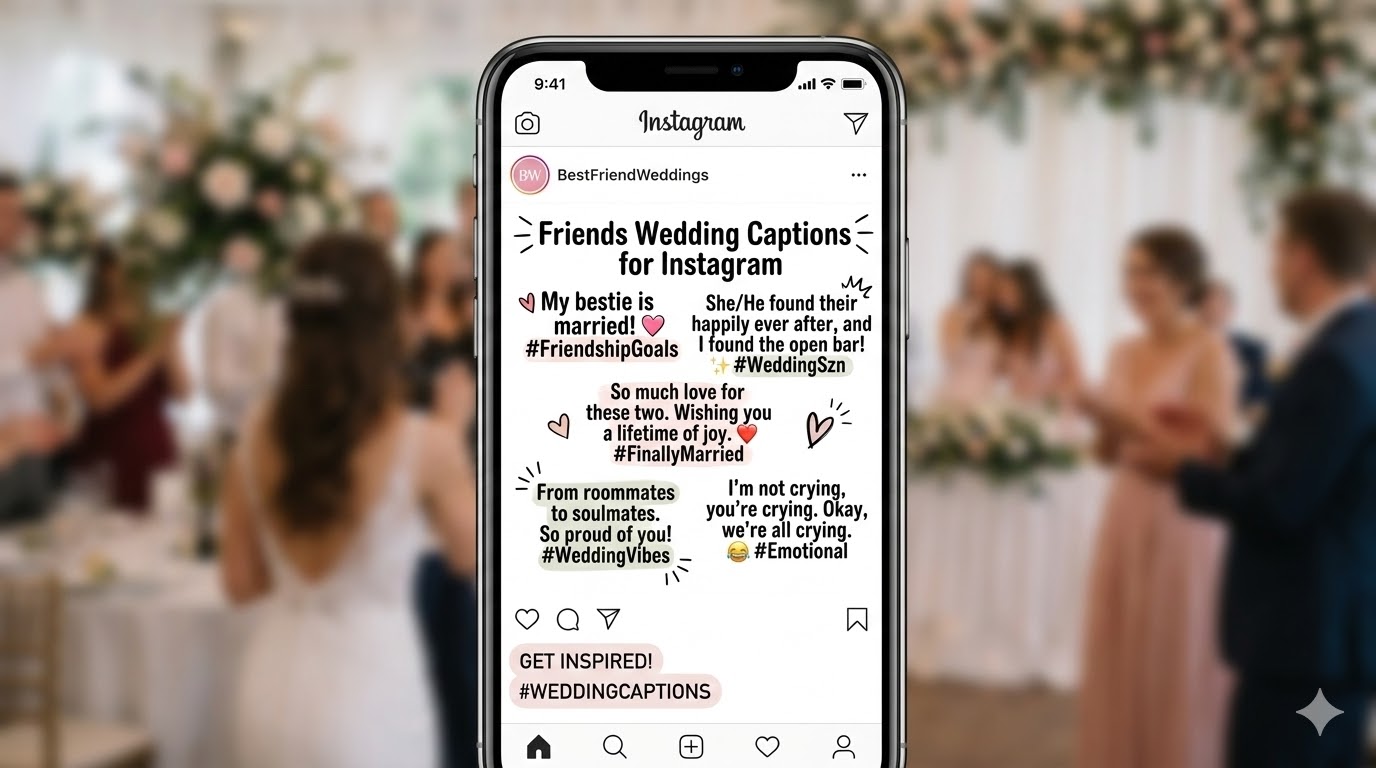 Friends Wedding Captions for Instagram