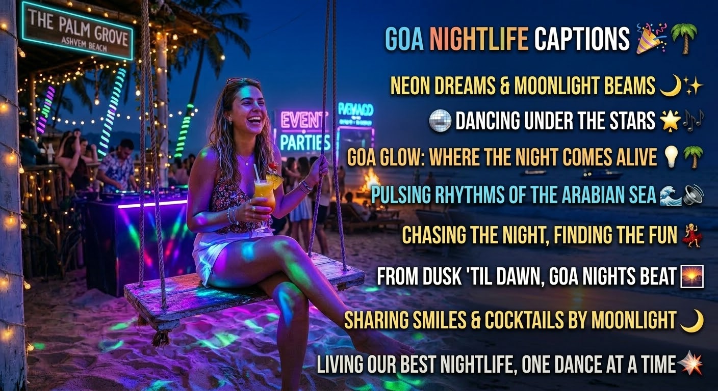 Goa Nightlife Captions
