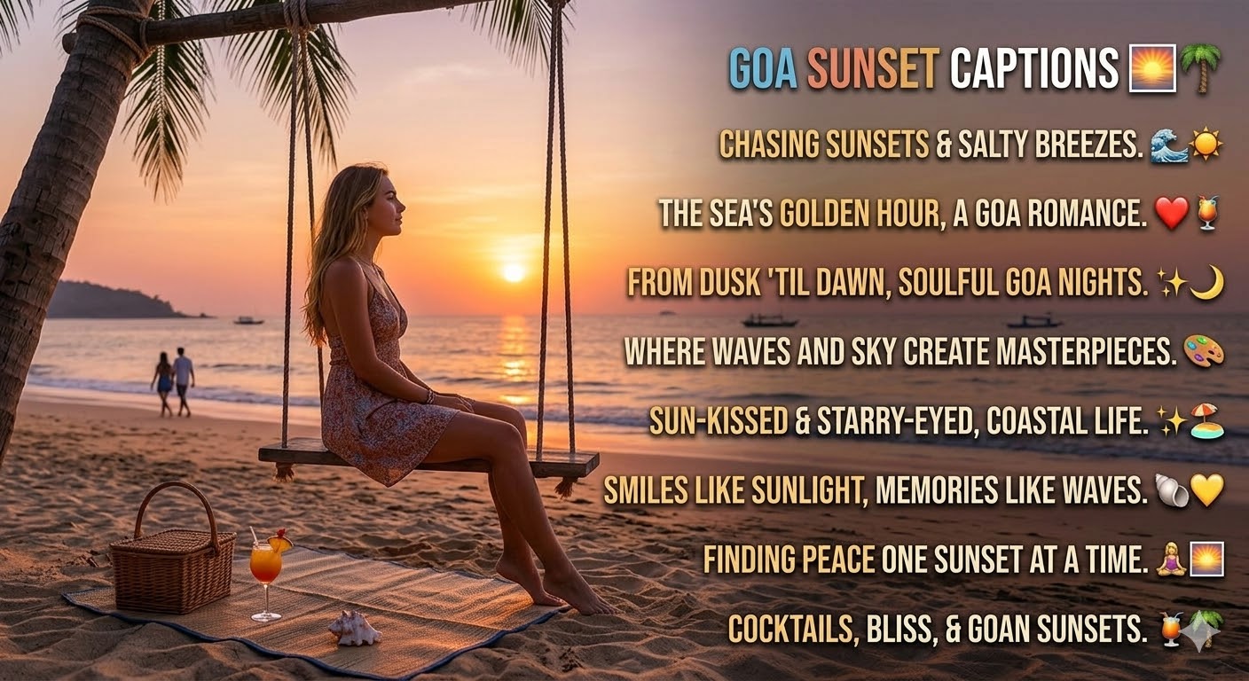 Goa Sunset Captions