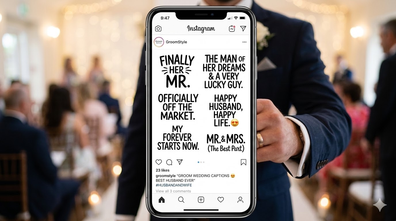 Groom Wedding Captions