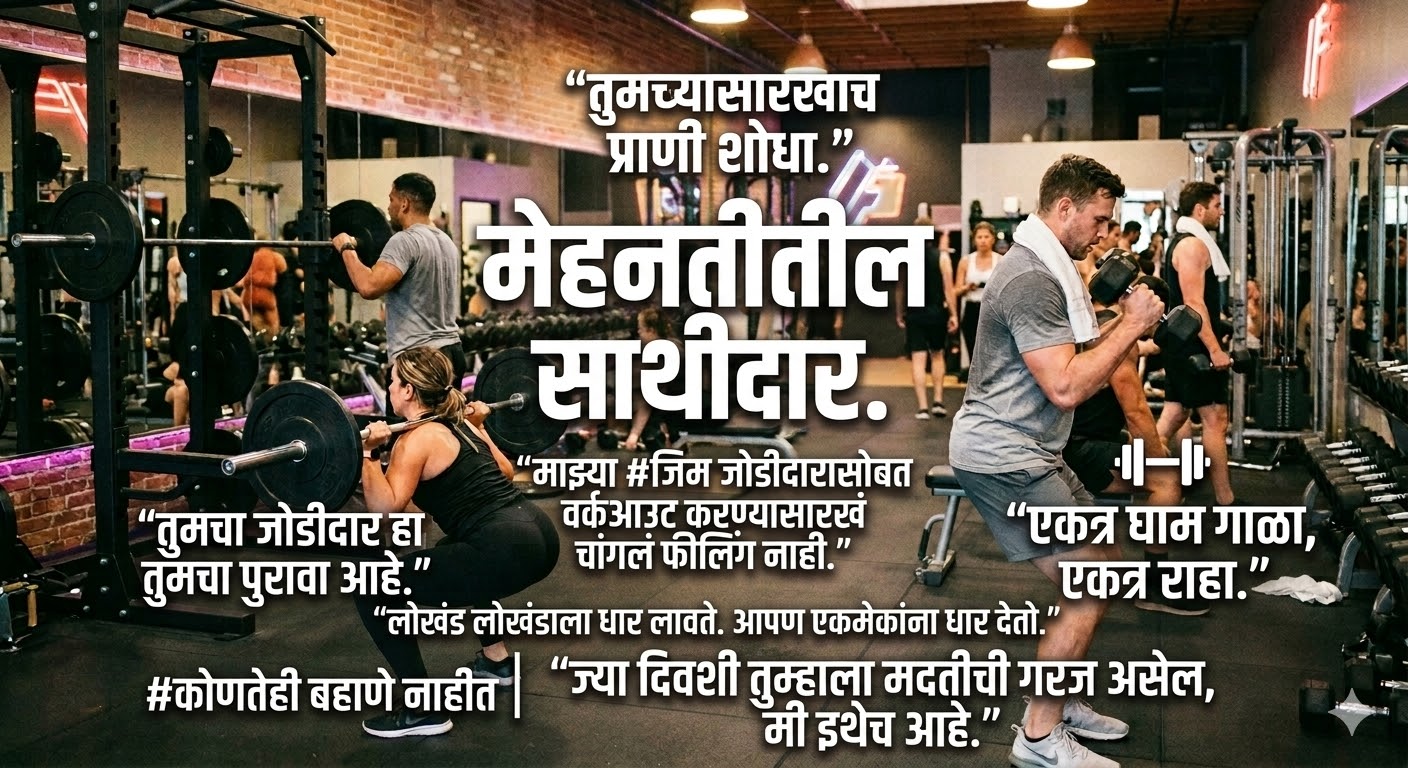 Gym caption in marathi