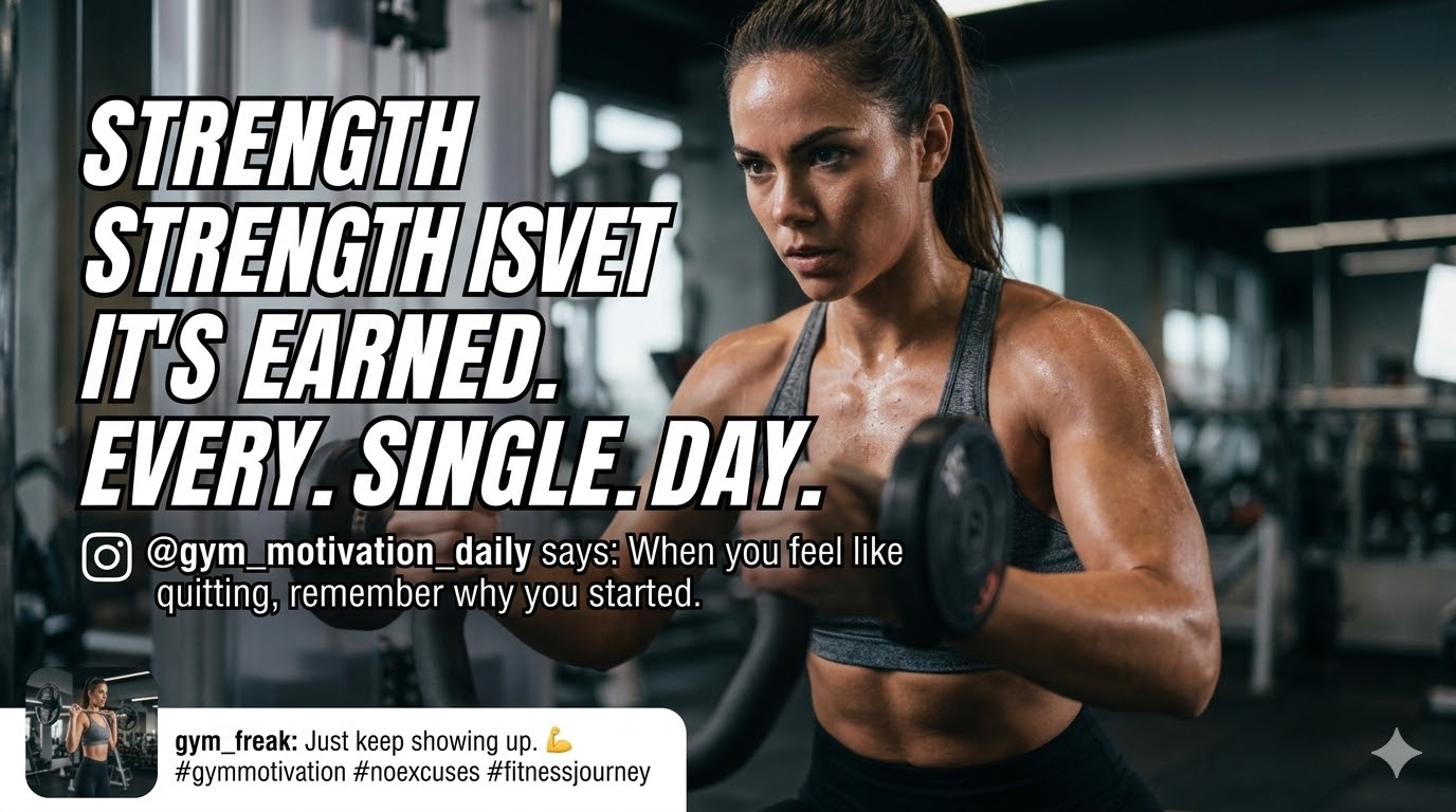 Gym motivation caption