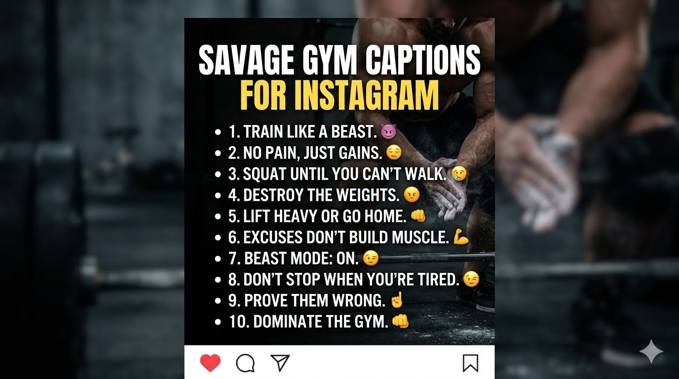 Savage gym captions for instagram