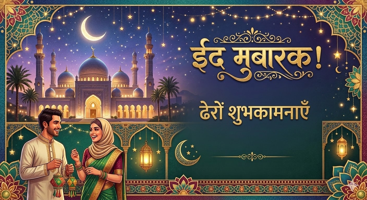 Short Eid Mubarak Wishes in Hindi
