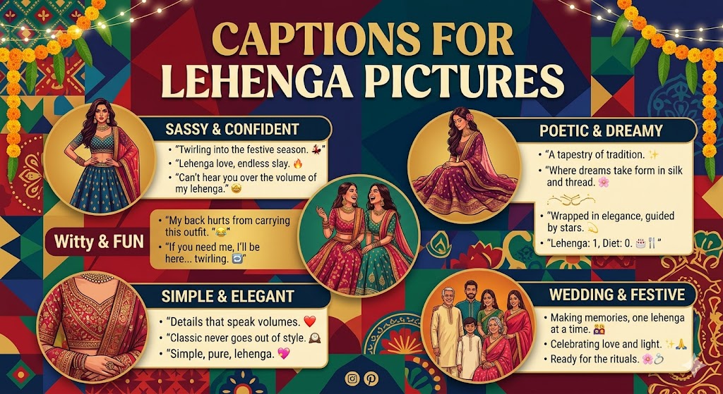 Captions for Lehenga Pictures