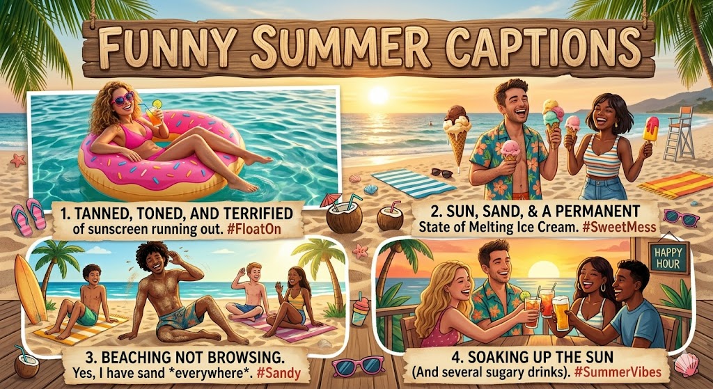 Funny Summer Captions