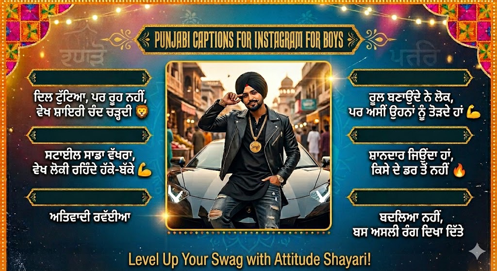 Punjabi Captions for Instagram for Boys