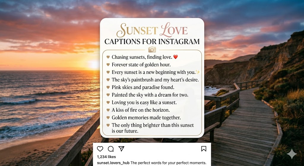 Sunset Love Captions for Instagram