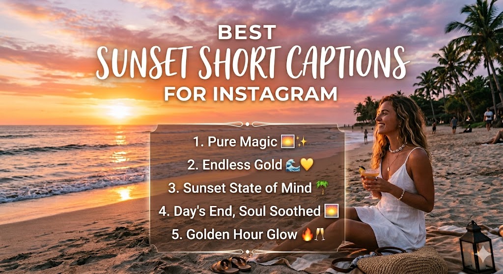 Sunset Short Captions for Instagram