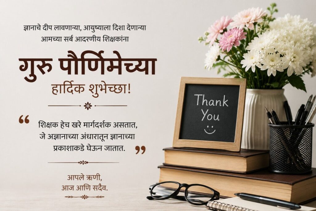 Teacher Wishes for Guru Purnima in Marathi