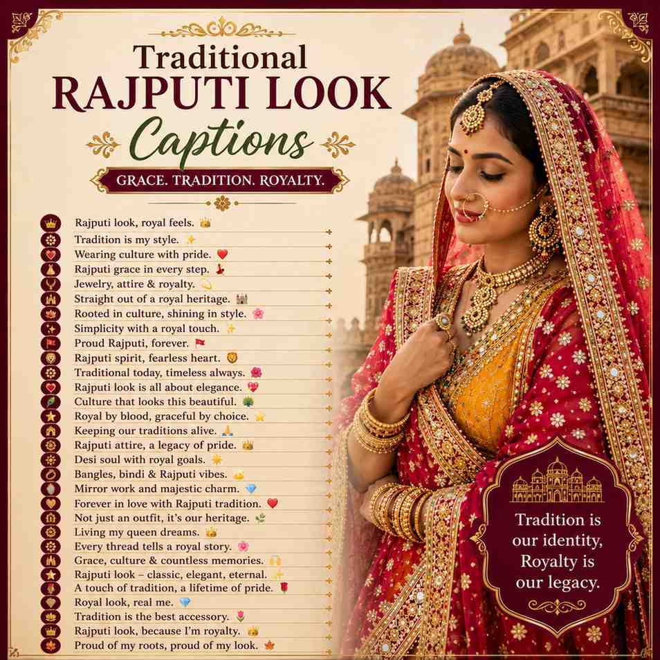 Traditional Rajputi Look Captions