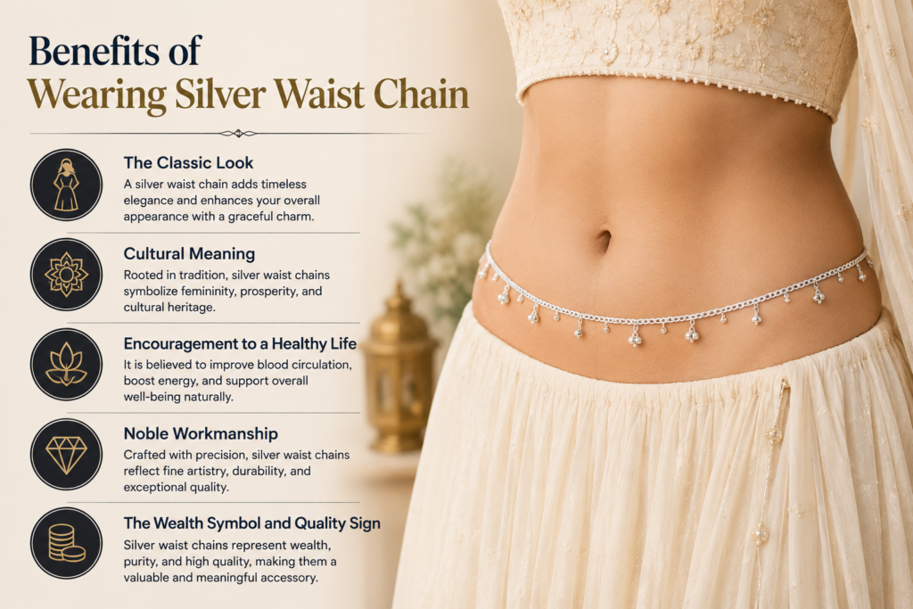 Benefits of Wearing Silver Waist Chain