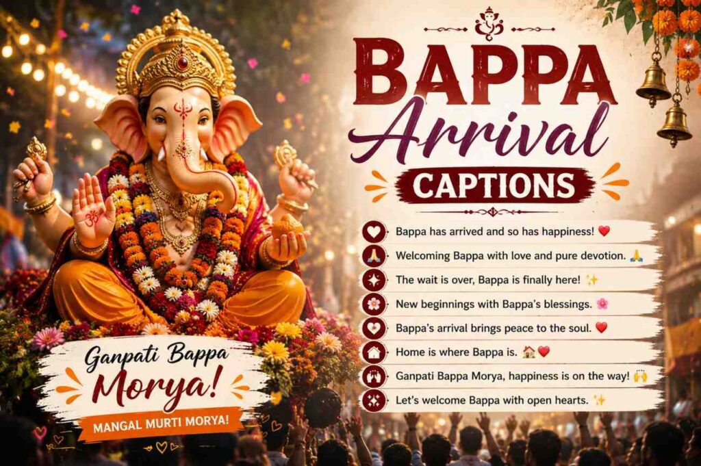 Bappa Arrival Captions