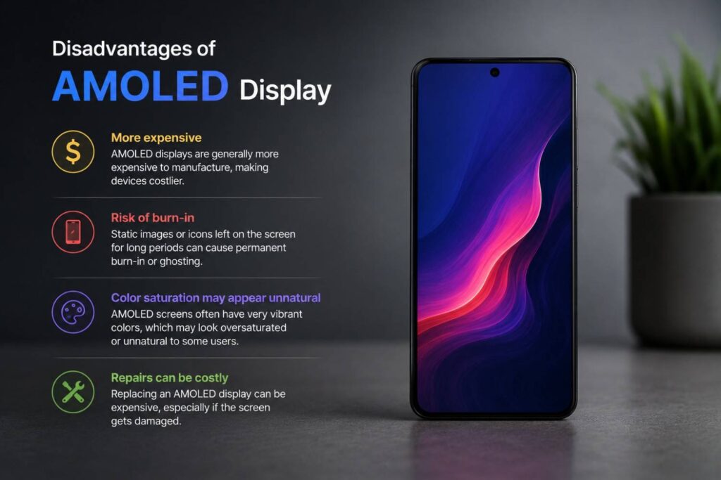 Disadvantages of AMOLED Display