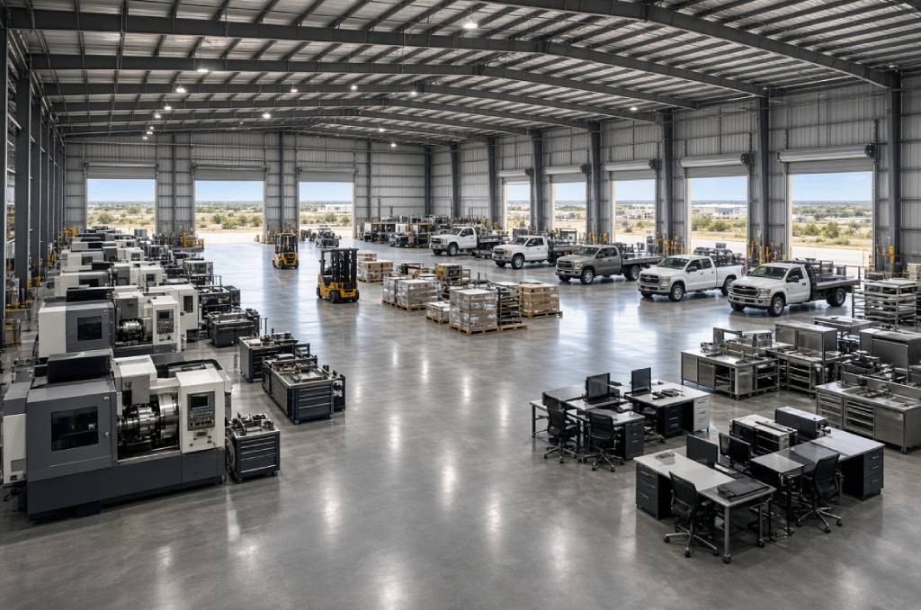 Business liquidation auction in Texas featuring commercial equipment and assets prepared for sale